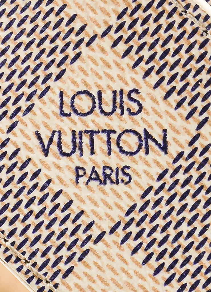 Louis Vuitton | Louis Vuitton Cream and Navy Canvas Damier Azur &quot;LV Initiales&quot; Belt – Luxury ...
