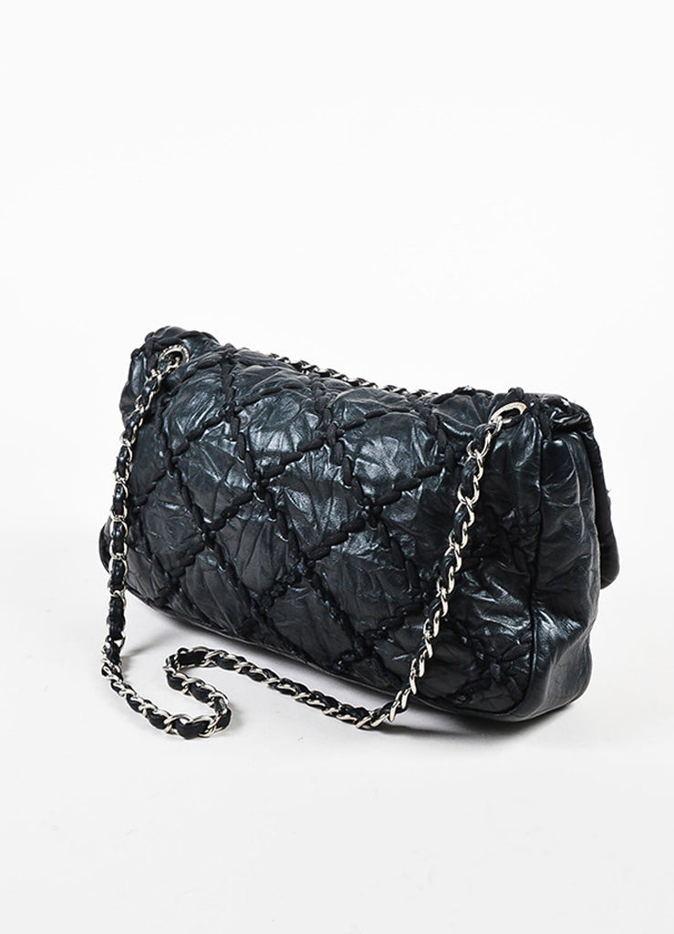 Chanel | ﻿Chanel Black Crinkled Leather Chain &quot;Ultra Stitch Jumbo Flap&quot; Bag – Luxury Garage Sale