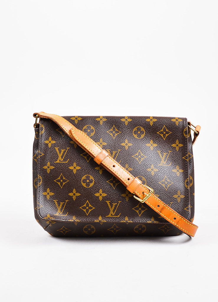 Louis Vuitton | Louis Vuitton Brown Coated Canvas Leather Monogram &quot;Musette Tango&quot; Bag – Luxury ...