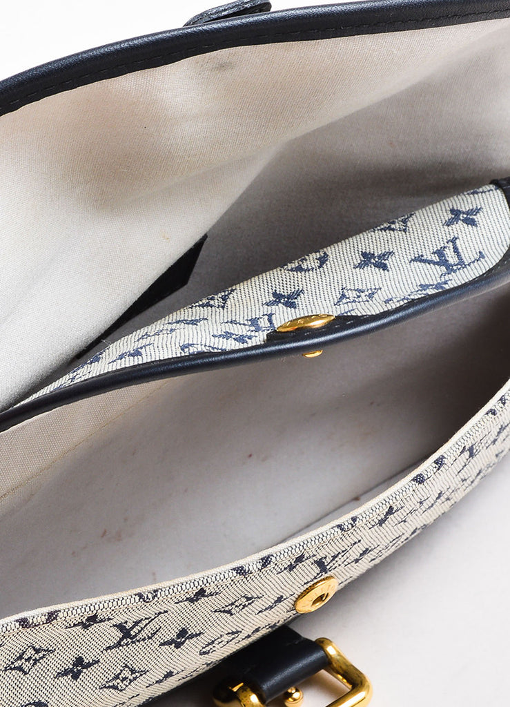 Louis Vuitton | ﻿Louis Vuitton Blue Grey &quot;Mini Lin&quot; Canvas Monogram &quot;Marjorie&quot; Bag – Luxury ...