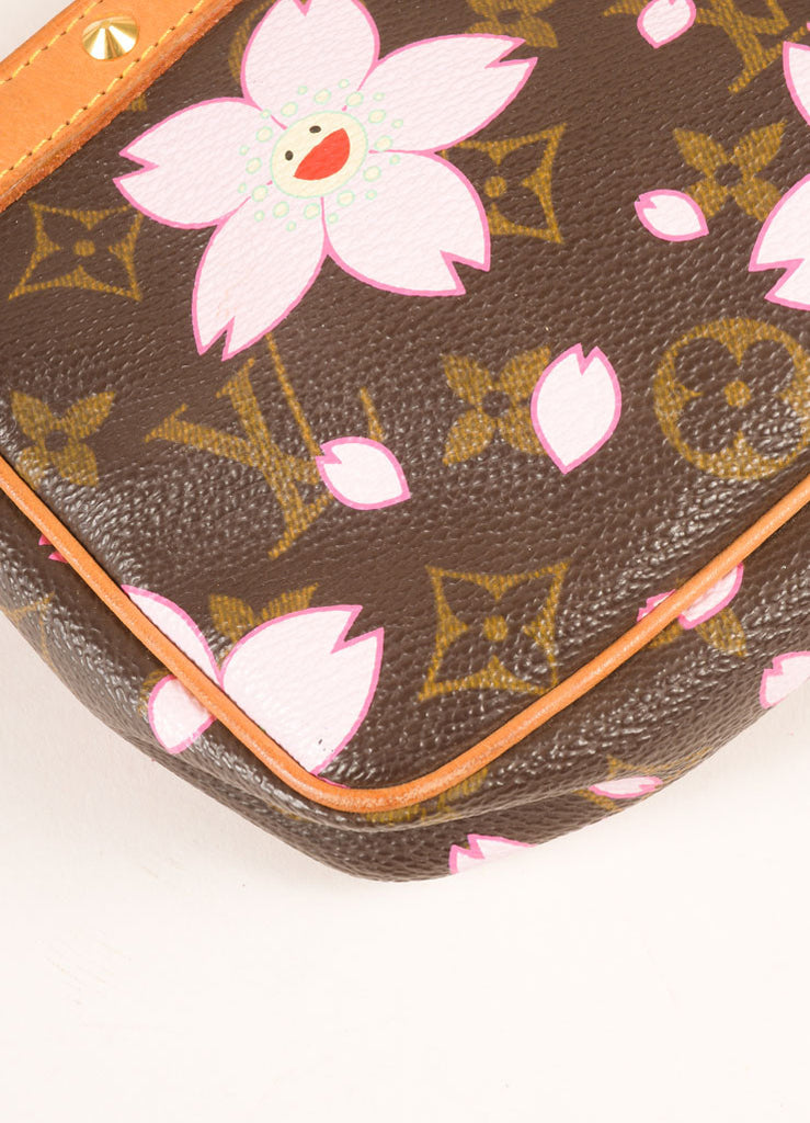 Louis Vuitton | Brown and Pink Cherry Blossom Monogram Canvas Bow and Stud Pochette Ba – Luxury ...