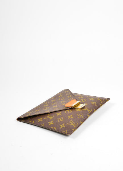 Louis Vuitton Monogram &quot;Poche Plate 30&quot; Envelope Clutch – Luxury Garage Sale