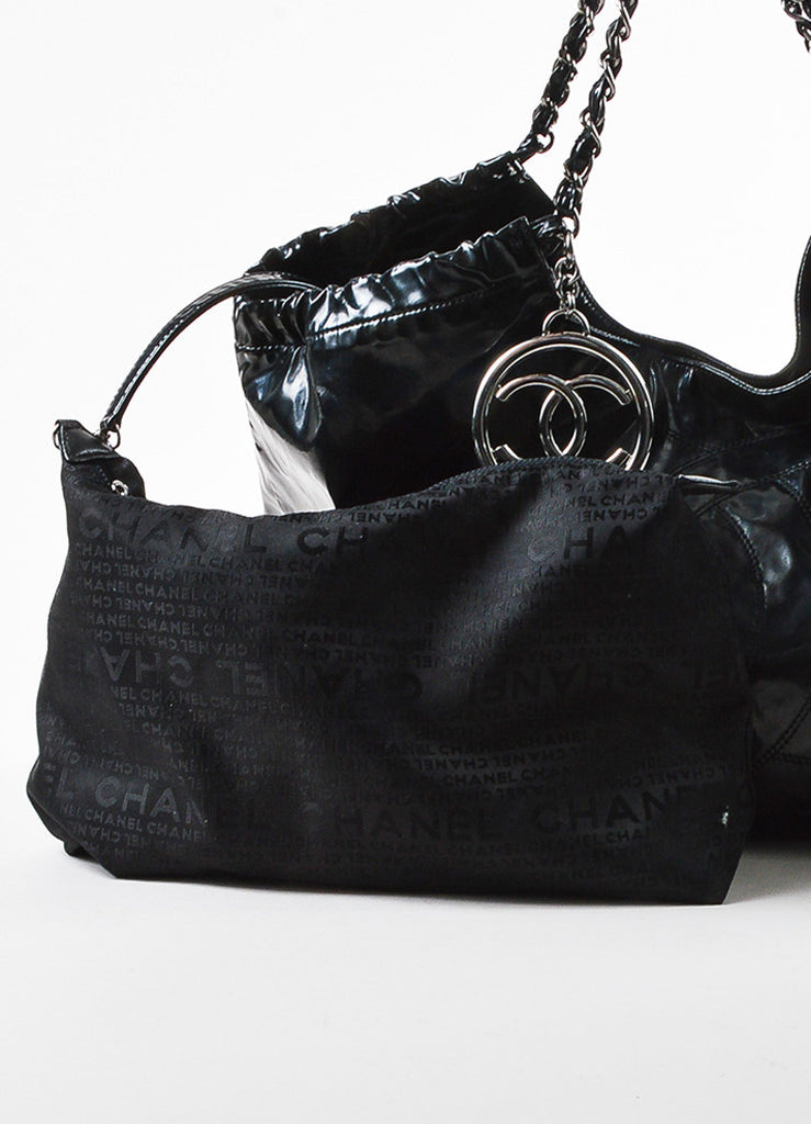 Chanel | Black Chanel Vinyl &#39;CC&#39; &quot;Coco Cabas Jumbo XL&quot; Chain Strap Shoulder Bag – Luxury Garage Sale