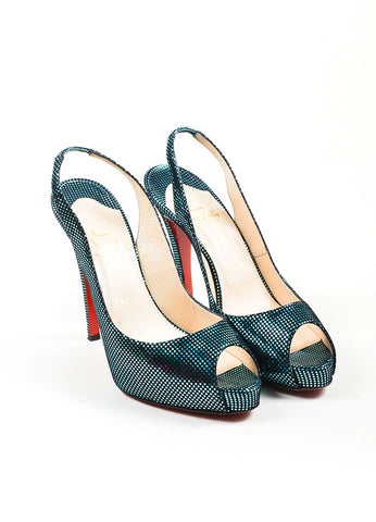 white louboutins mens - christian louboutin peep-toe pumps Turquoise, blue and black suede ...