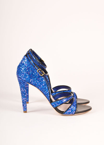 Blue Glitter Sandal Heels â Luxury Garage Sale