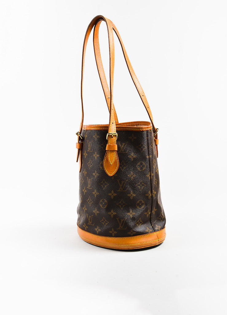 Louis Vuitton | Brown Louis Vuitton Coated Canvas &#39;LV&#39; Monogram &quot;Petit Bucket&quot; Handbag – Luxury ...