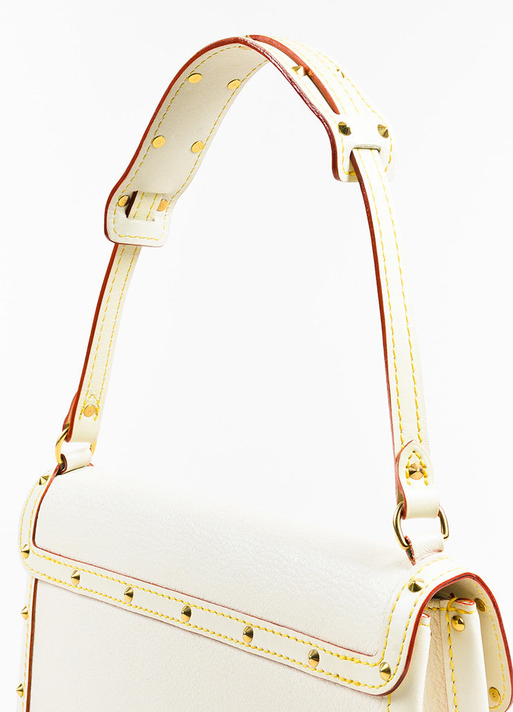Louis Vuitton Cream Gold Toned Suhali Leather Studded &quot;L&#39;Aimable&quot; Bag – Luxury Garage Sale