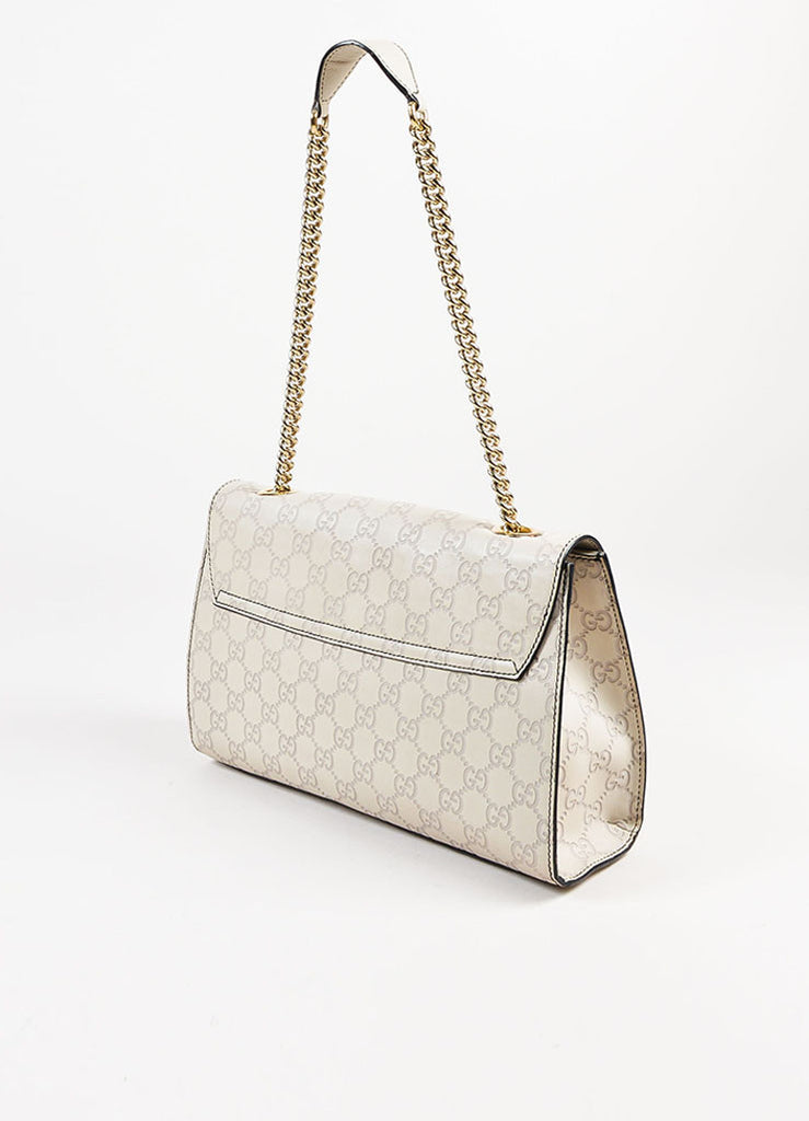 Gucci | Gucci Off White Leather Monogram Tassel Chain &quot;Emily&quot; Shoulder Bag – Luxury Garage Sale