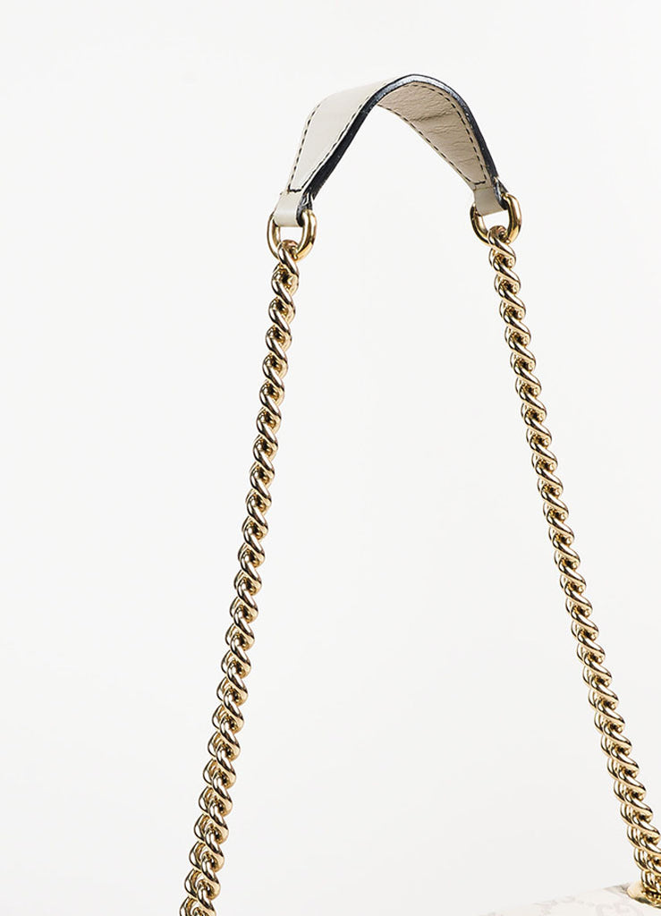 Gucci | Gucci Off White Leather Monogram Tassel Chain &quot;Emily&quot; Shoulder Bag – Luxury Garage Sale