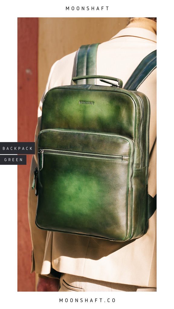stylish leather genuine backpack