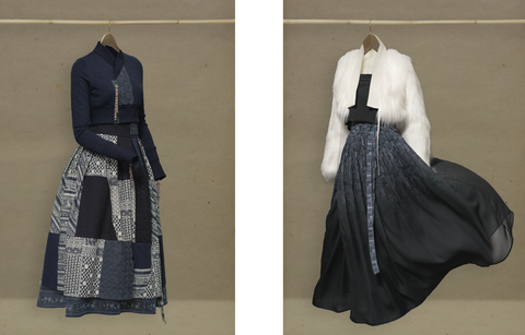 Modern traditional hanbok korean fashion style design jeogori baji dress women men