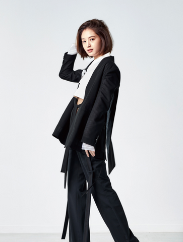 Chic Korean women's hanbok traditional modern tuxedo pants and jacket