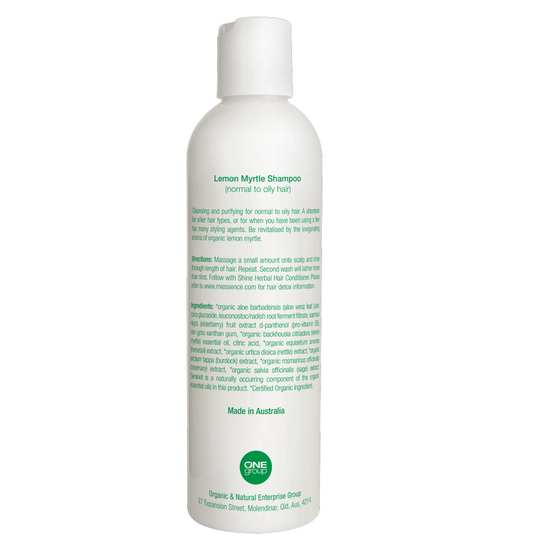 Lemon Myrtle Shampoo (in sugarcane bottles) – One Organic - Australia