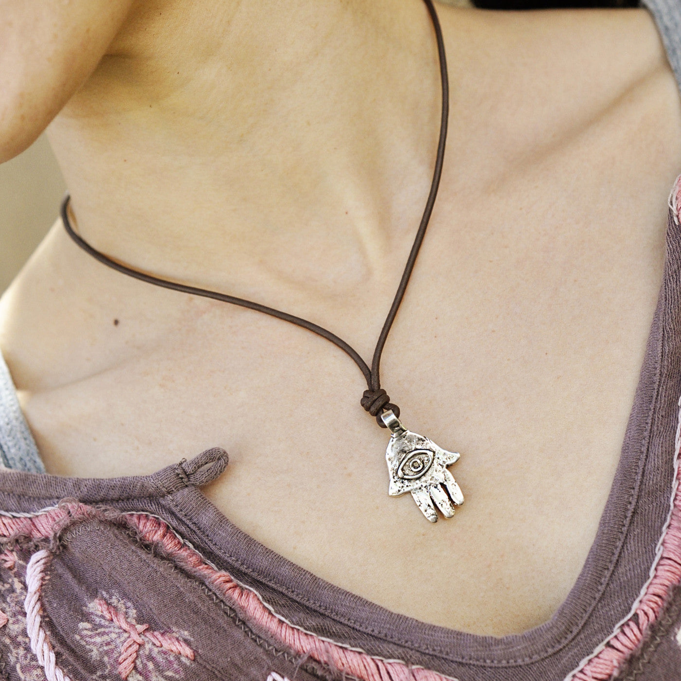 Hamsa hand necklace