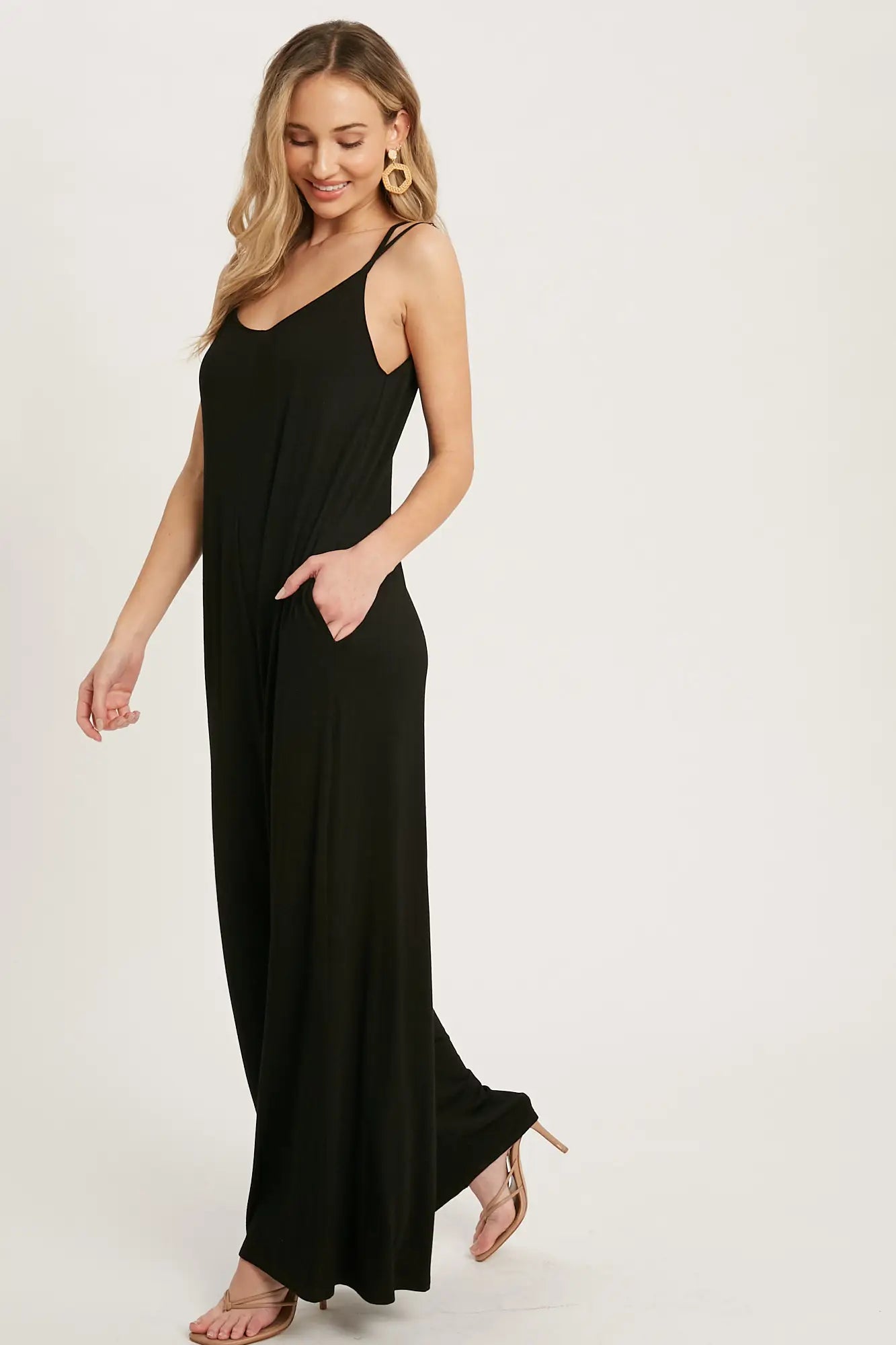 Wide Leg Jumpsuit with Criss Cross Back