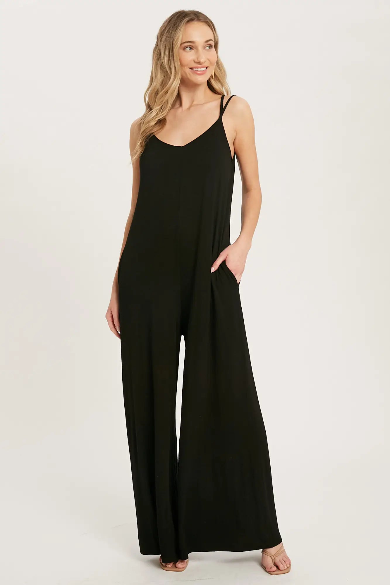 Wide Leg Jumpsuit with Criss Cross Back