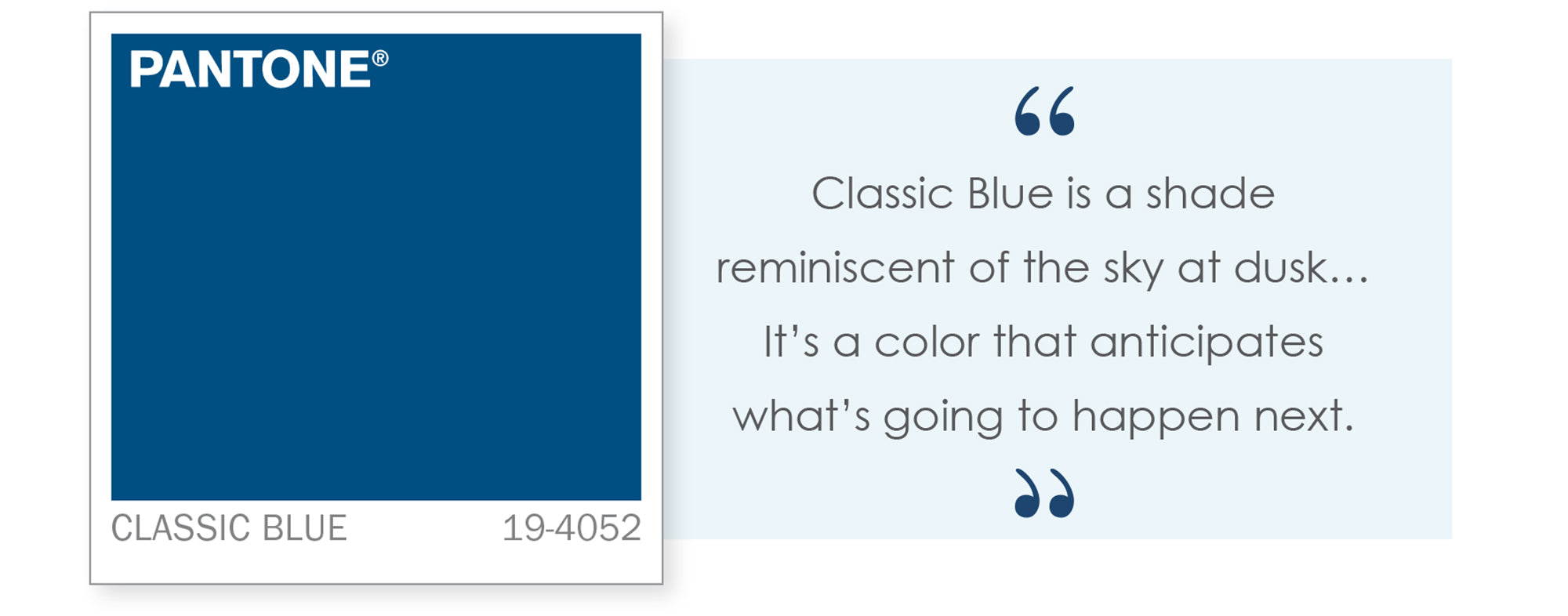 Pantone swatch Classic Blue 19-4052