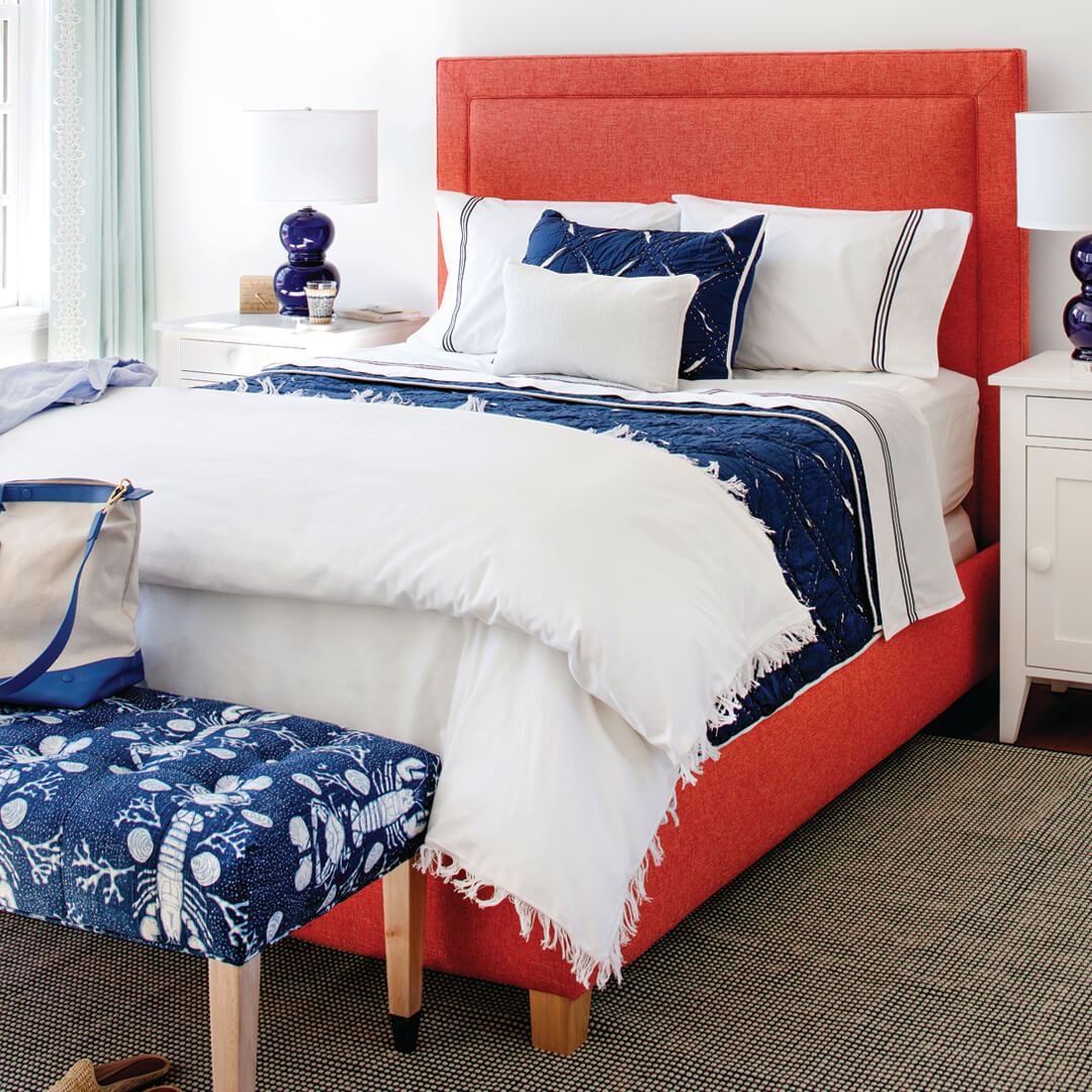 Upholstered Twin Bed Frame Annie Style| Maine Cottage