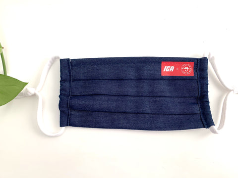 IGA blue denim mask