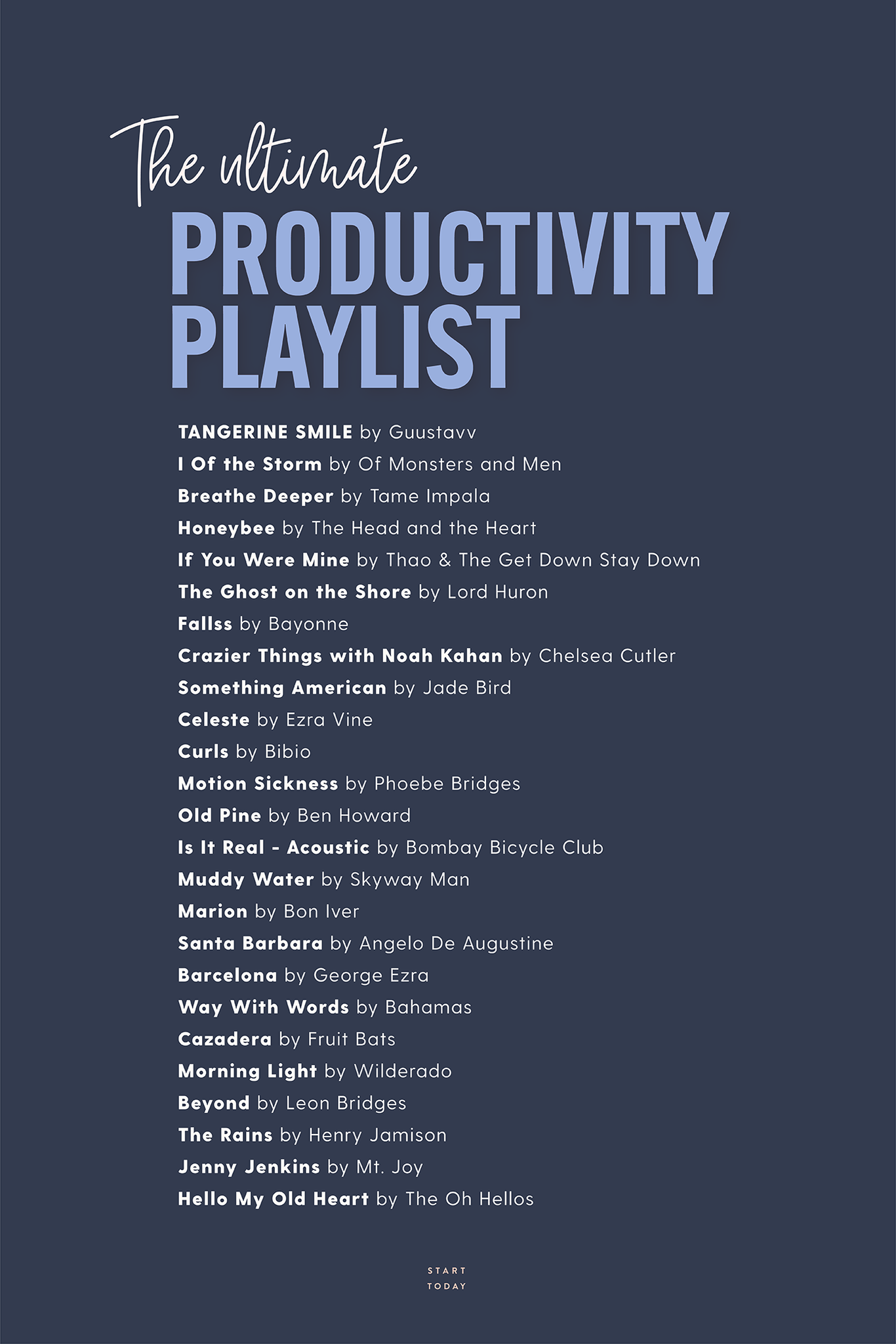 Productivity Playlist from Rachel Hollis - StartToday.com