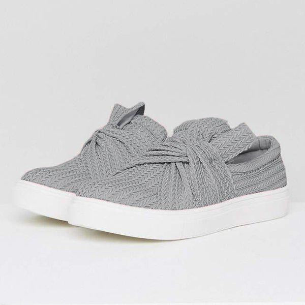 women knitted twist pink slip on sneakers