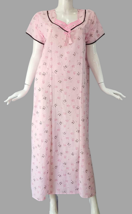 Baby Pink Leaf Boutique Cotton XXL Nighty