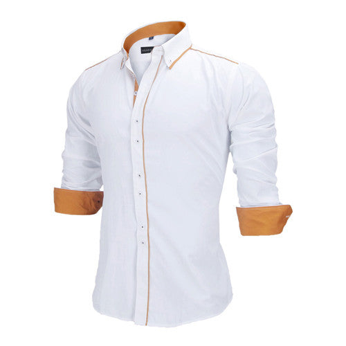 mens white and gold dress shirt