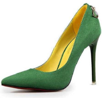 green red bottom high heels