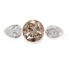 Diamant im Set - weiß/braun, SI 2, rund & trillion, Nr. SET99042