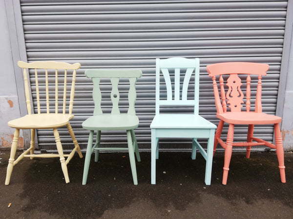 Shabby Chic Mismatch Vintage Dining Chairs Painted To Order