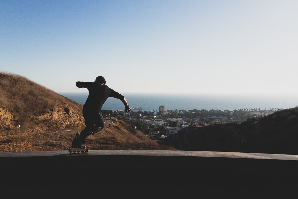 Leon Basin inline skating in Ventura, CA.