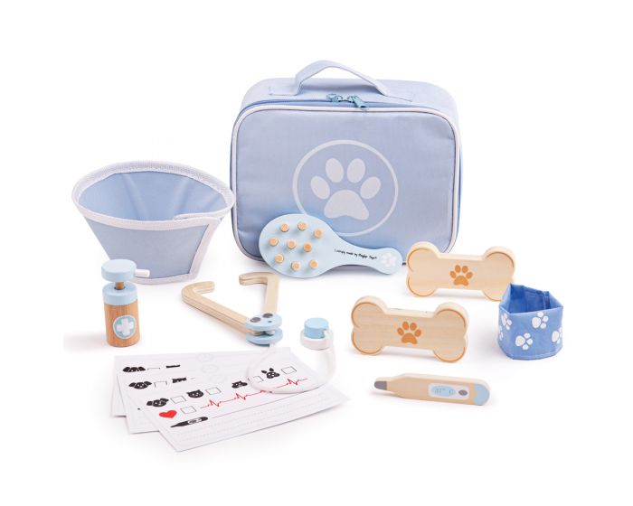 wooden toy vet set