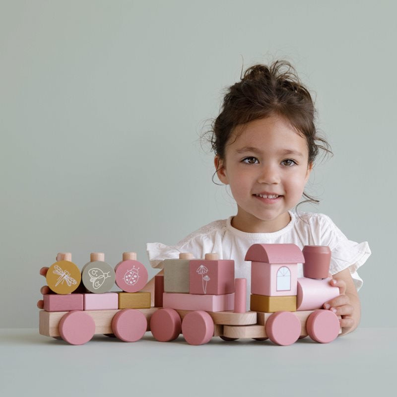 little dutch wooden stacking train