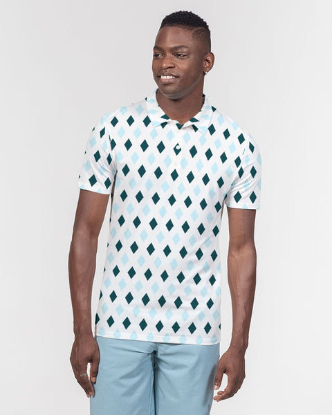 Tayrona Diamond Pattern Men's Slim Fit Short Sleeve Polo