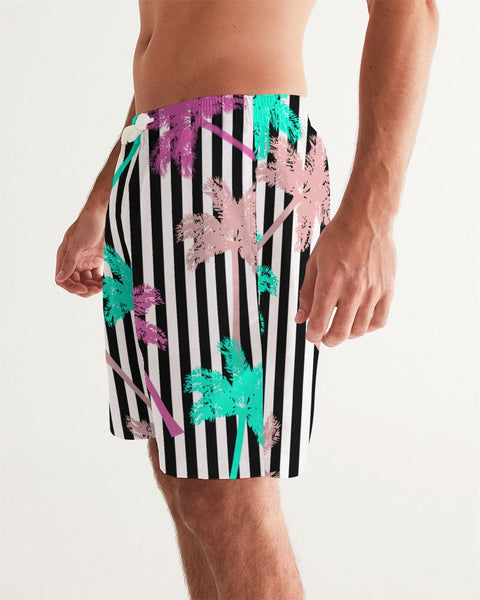 Tayrona Striped Swim Trunk with Palm Tree