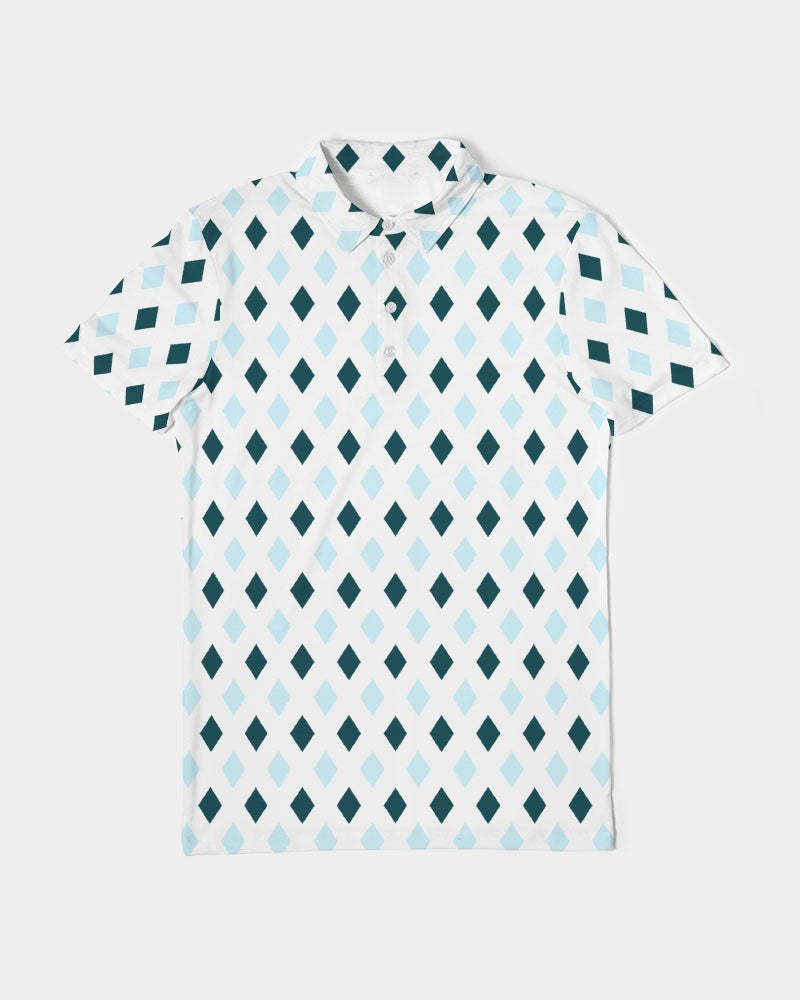 Tayrona Diamond Pattern Men's Slim Fit Short Sleeve Polo