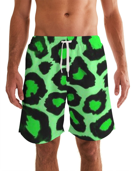 Tayrona Bright Green Leopard Swim Trunks