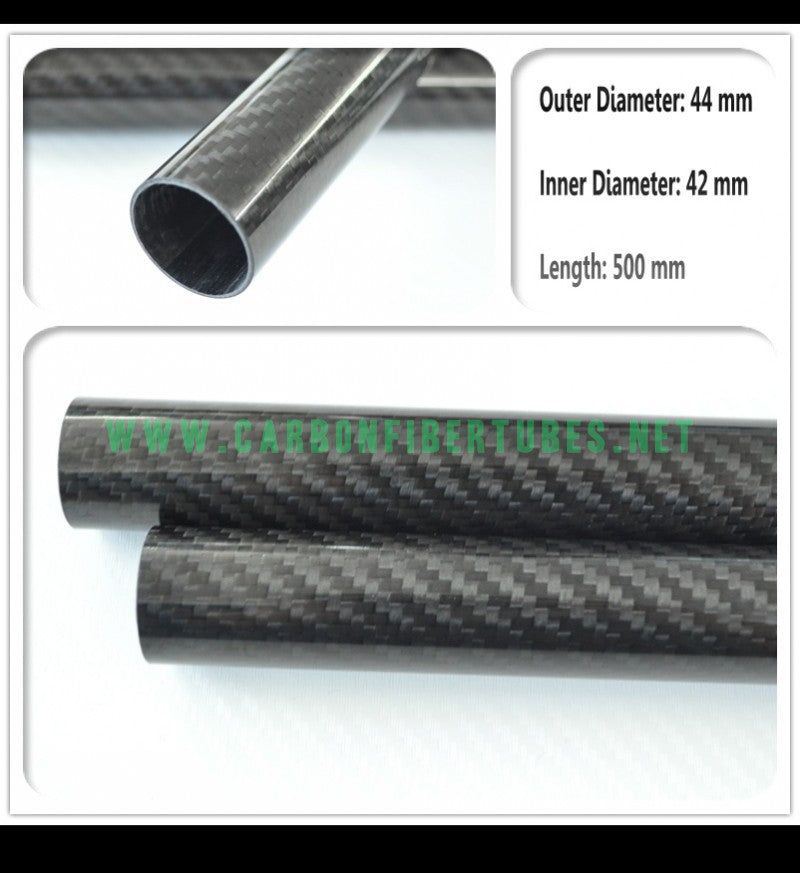 CARBONMAKE 18mmx16mmx500mm Roll Wrapped 100% 3K Carbon Fiber Tube Glossy Surface 2PCS