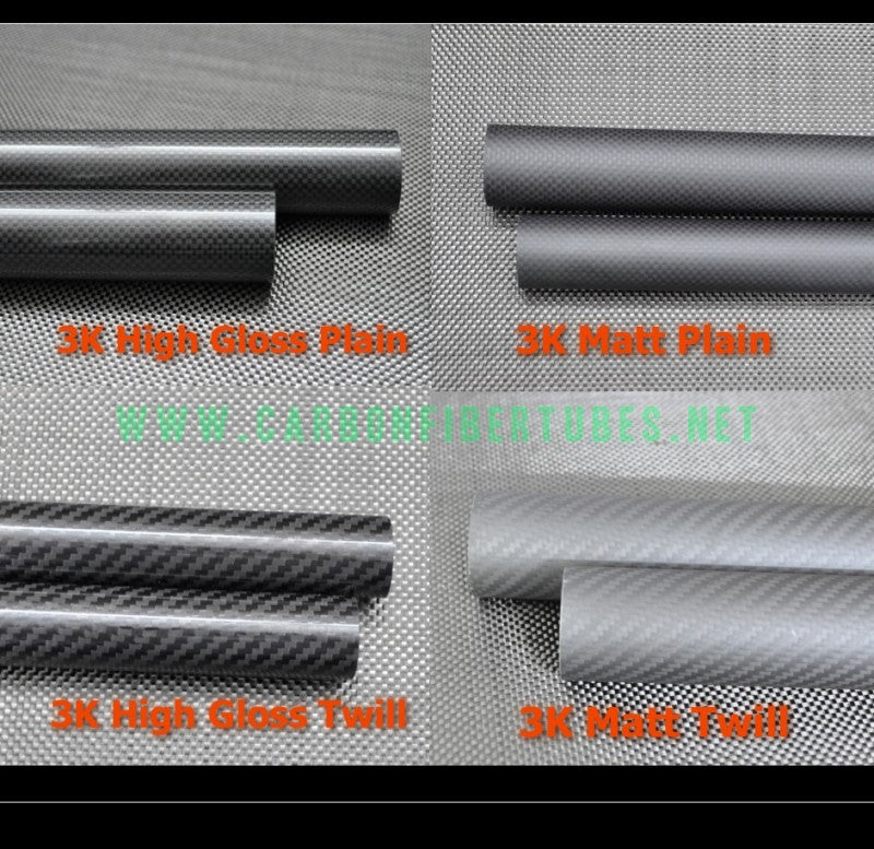 RJXHOBBY 12mm x 10mm x 1000mm 3K Carbon Fiber Tube Matte Surface