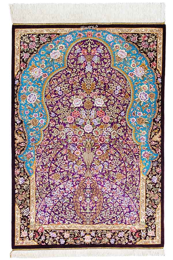 ペルシャ絨毯, シルク, 約60cm x 89cm