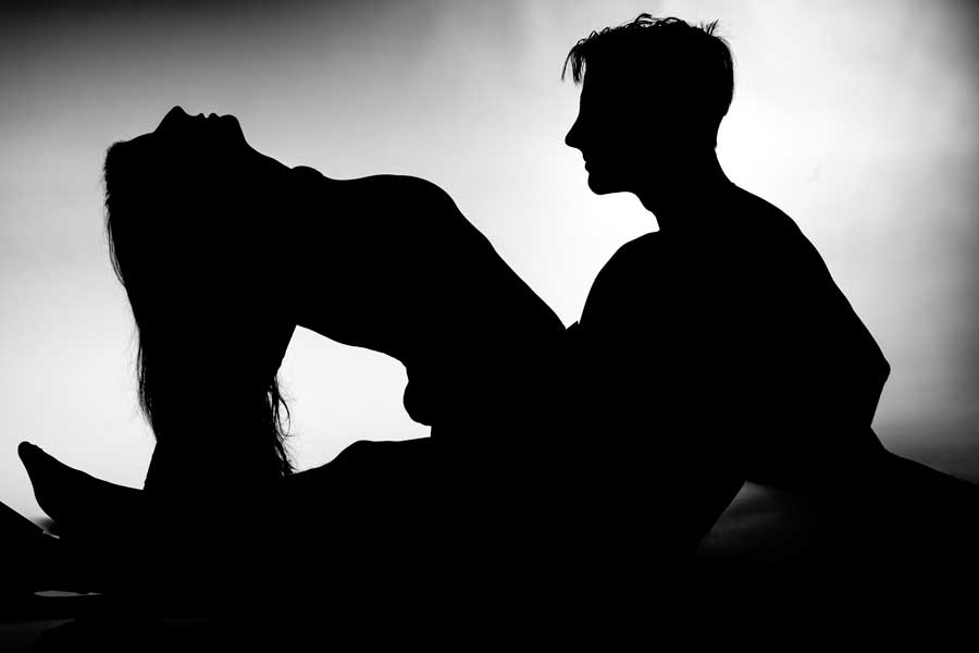 silhouettes of man and woman having sex, Sex Adventures Of A Divorcee