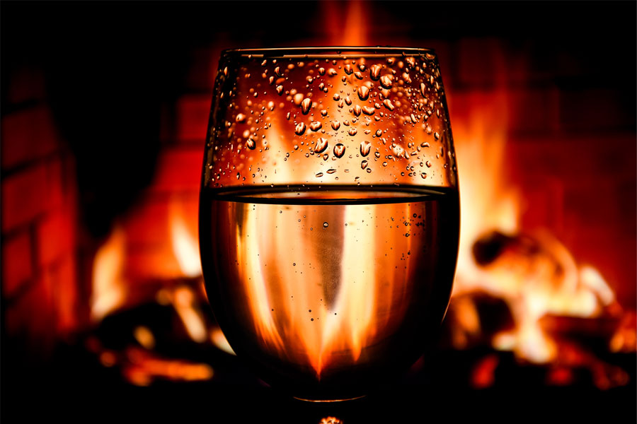 Fireplace, glass of wine, erotic story, Lover's Reunion