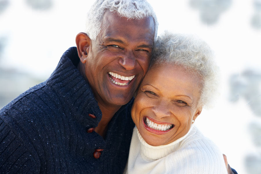 Black, older couple smiling, erotic story, senior sex