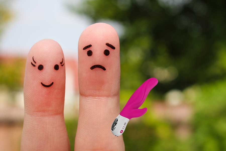 finger-puppets, sad man holding dildo, Sex Toy Fears