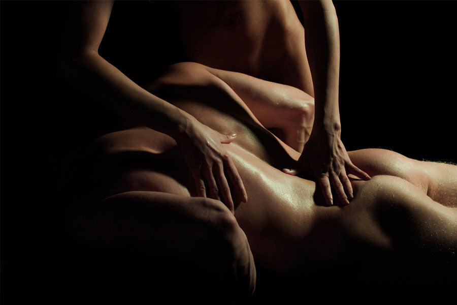 woman massaging nude man, erotic story, mutual masturbation