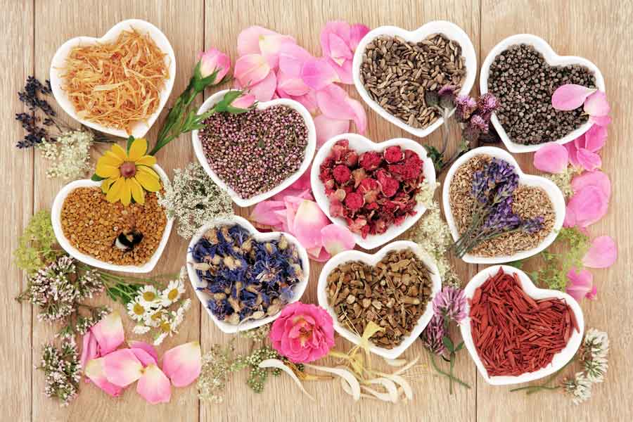 Herbs in heart-shaped bowls, Personal Lubricant Ingredients