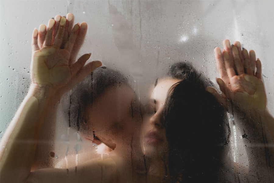 man and woman in shower, erotic story, shower sex
