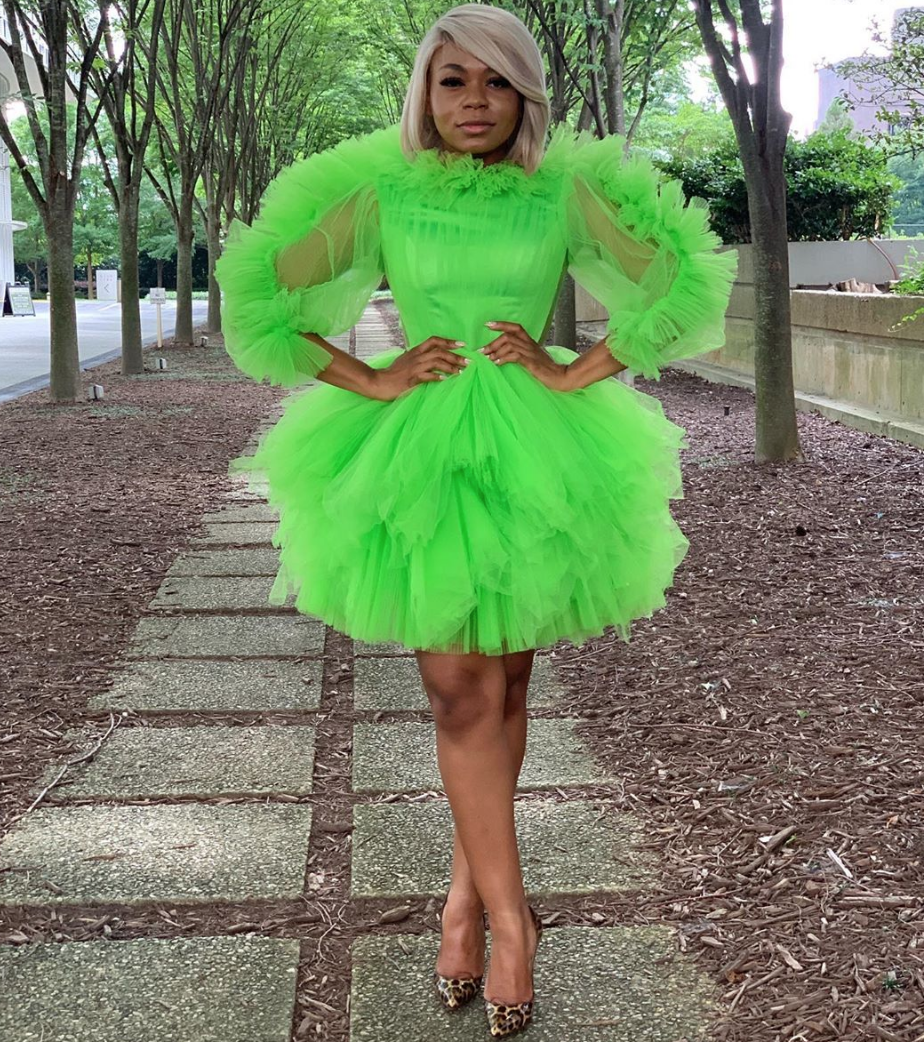 Per Warmte Vermelding Oyemwen Tulle Long Sleeve Cocktail Dress Neon Green (Custom Colors Ava –  Fashion Bomb World LLC