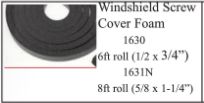 5/8 x 1-1/4 Windshield Screw Cover Foam 8ft roll 