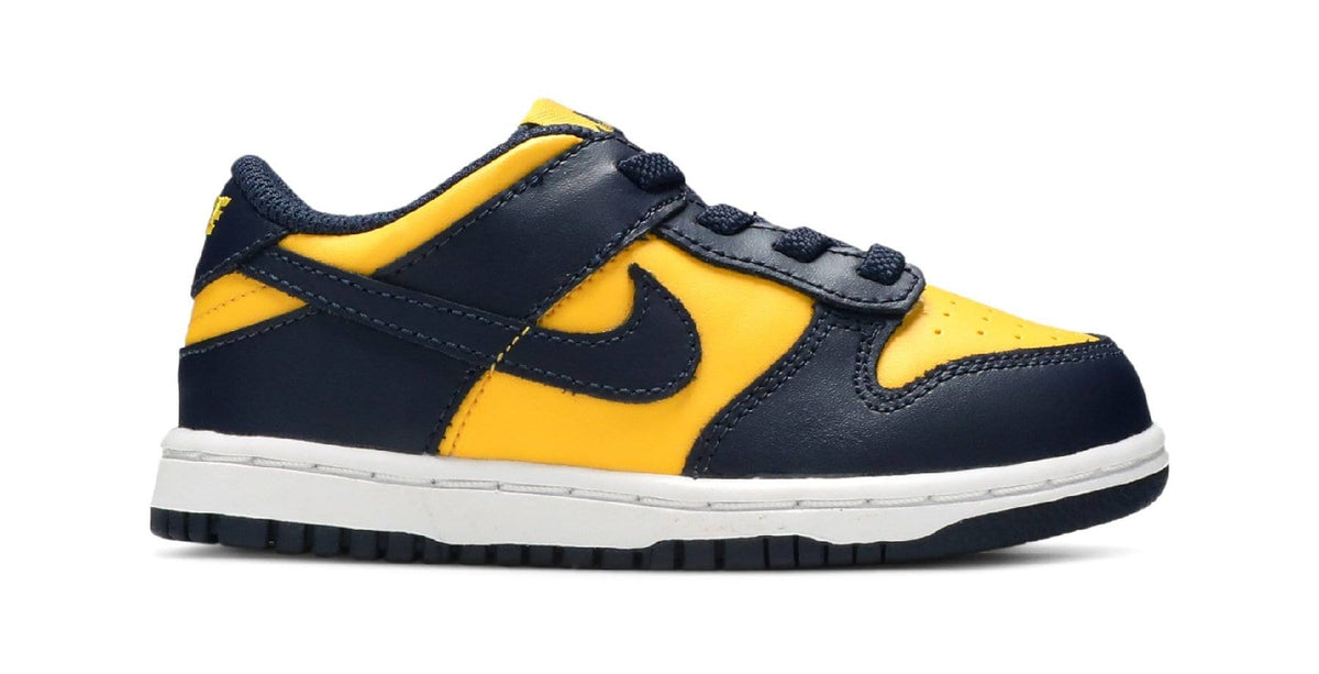 navy blue and yellow dunks